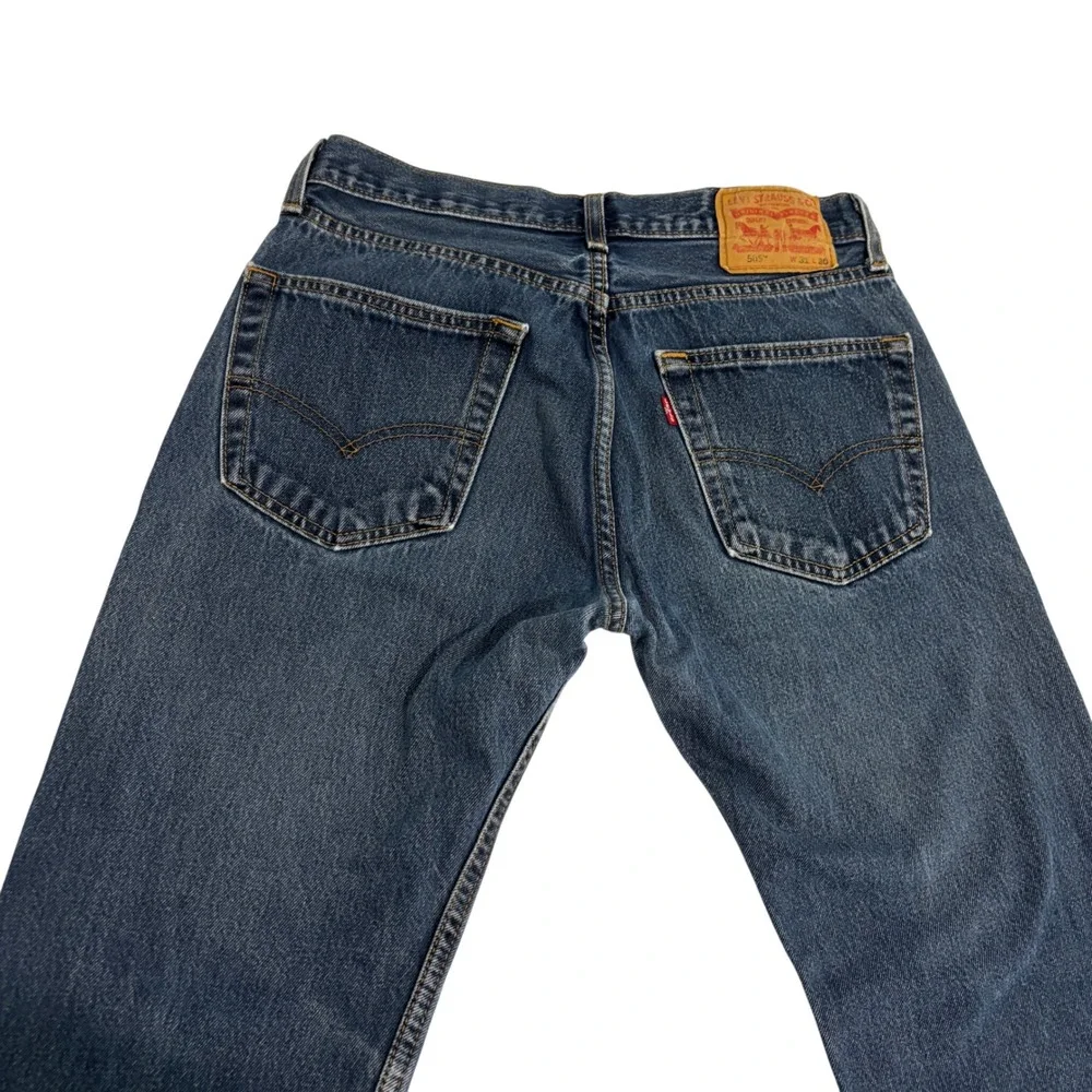 Levis 505 Regular Fit Dark Blue Jeans Mens 31x26 Straight Leg Shorter Inseam
